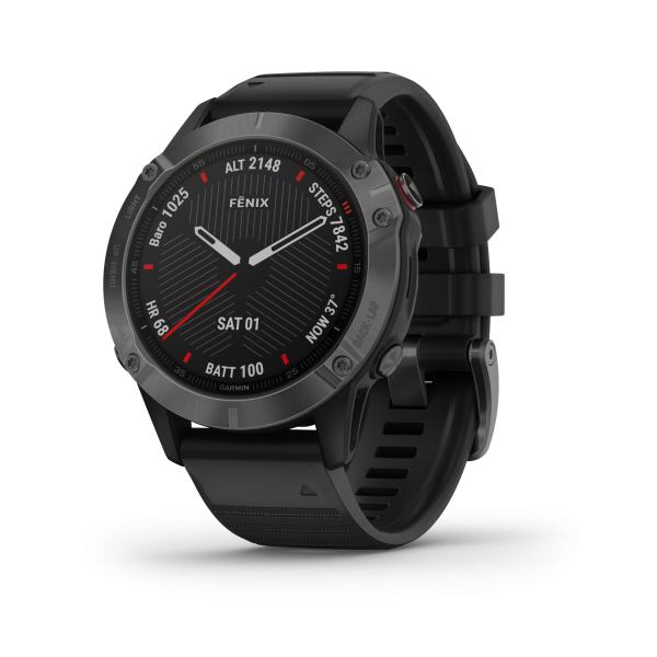 Fenix 6,Sapphire,Gray w/Black Band,GPS Watch,NA