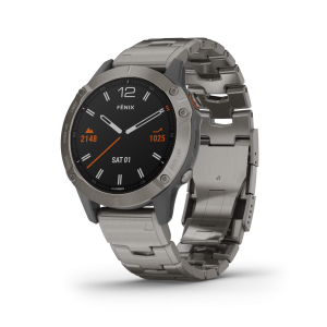 Fenix 6,Sapphire,Titanium Gray w/Ti Band,GPS Watch,NA